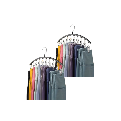 Multi-Clip High-Capacity Clothing Hangers by The Organize Store Black 2