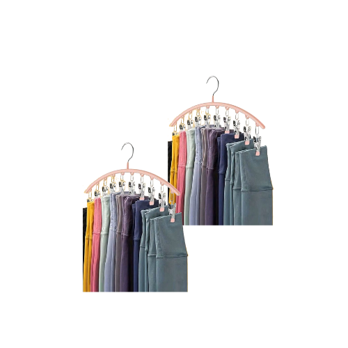 Multi-Clip High-Capacity Clothing Hangers by The Organize Store Pink 2