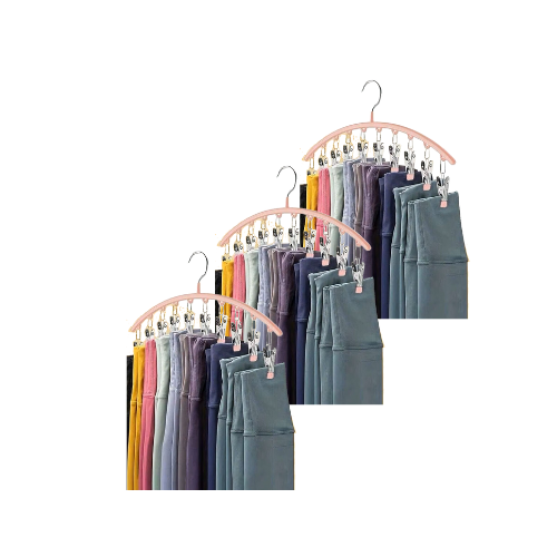 Multi-Clip High-Capacity Clothing Hangers by The Organize Store Pink 3