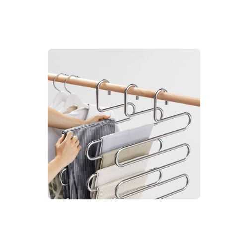 Stainless Steel 5-Layer Pants Hanger by The Organize Store