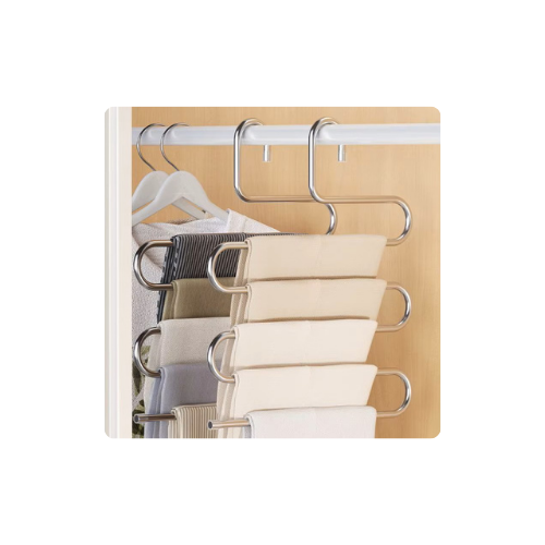 Stainless Steel 5-Layer Pants Hanger by The Organize Store