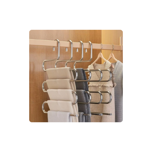 Stainless Steel 5-Layer Pants Hanger by The Organize Store